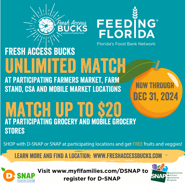 Double SNAP Florida Produce Unlimited Match 